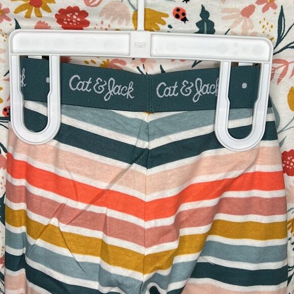 Cat & Jack Girls Pajama Set - SIZE 8 Floral Top & Striped Pants NEW NEVER WORN - Picture 4 of 9